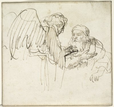 Zacharias og englen, ca. 1635 af Rembrandt van Rijn