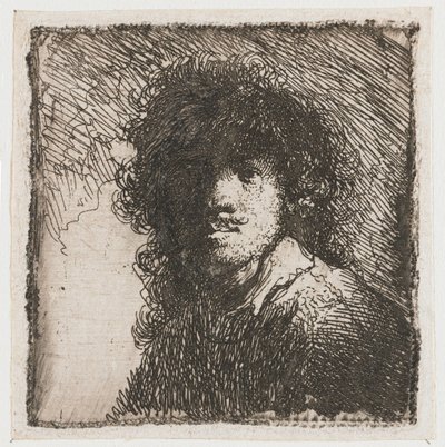 Selvportræt med bar hoved af Rembrandt van Rijn