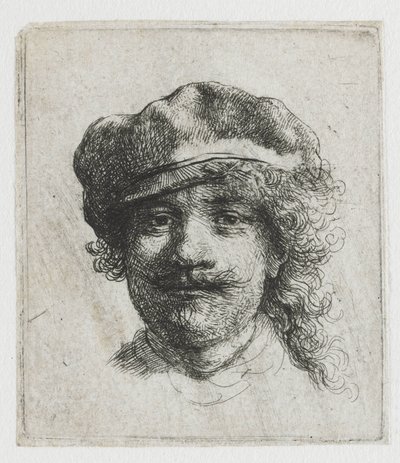Selvportræt med baret af Rembrandt van Rijn