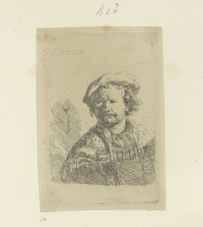 Selvportræt med baret og dekoreret kappe Recueil de quatre-vingt-cinq estampes originales (serietitel) af Rembrandt van Rijn