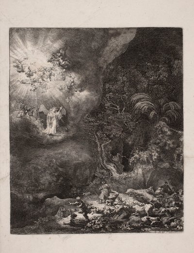 Beskeden til hyrderne af Rembrandt van Rijn