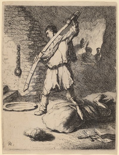 Halshugning af Johannes Døberen af Rembrandt van Rijn and Studio of Rembrandt