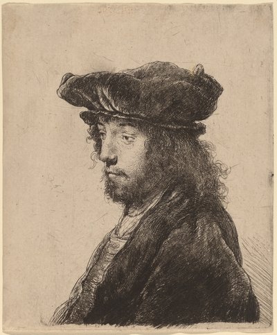 Det fjerde orientalske hoved af Rembrandt van Rijn and Studio of Rembrandt