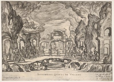 Fifth Interlude: Vulcan Intermedio quinto di Volcano, fra serien Seven Interludes..., 1608. af Remigio Cantagallina