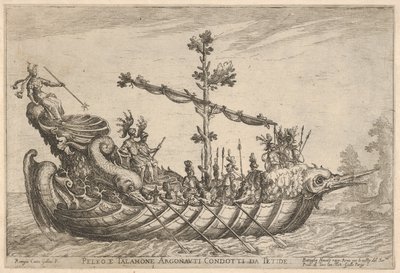 Peleus og Talamon, fra serien Argonauternes fartøjer, til bryllupsfesten..., 1608. af Remigio Cantagallina