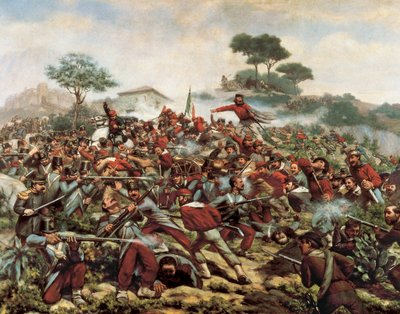 Giuseppe Garibaldi i slaget ved Calatafimi den 15. maj af Remigio Legat
