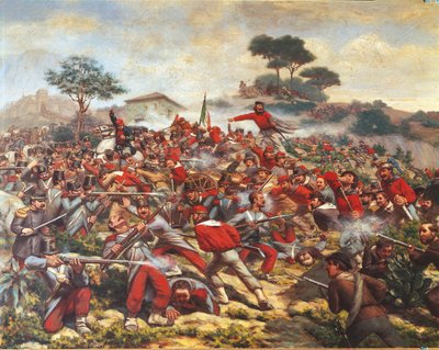 Giuseppe Garibaldi i slaget ved Calatafimi af Remigio Legat
