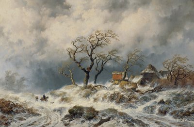 Hollandsk vinterlandskab (snedriver) af Remigius Adrianus van Haanen