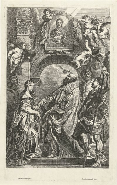 Hellige under et billede af Santa Maria i Vallicella af Remoldus Eynhoudts
