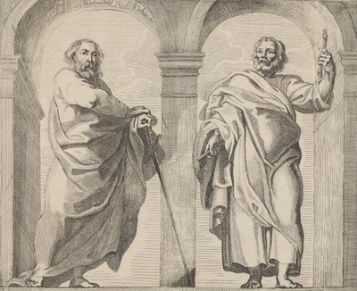 De hellige Peter og Paulus i en vestibule, ca. 1630-80., ca. 1630-80. af Remoldus Eynhoudts