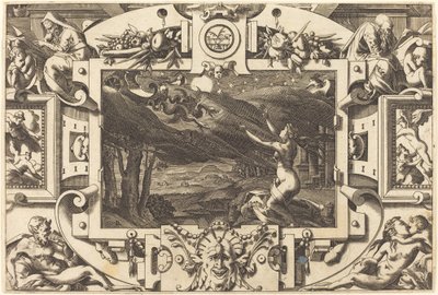 Besværgelsen af Medea af René Boyvin after Leonard Thiry