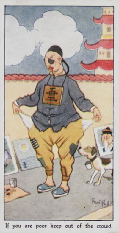 Østligt ordsprog: Hvis du er fattig, hold dig væk fra mængden (farve litho) af René Bull