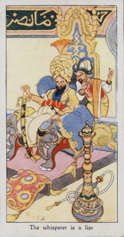 Østligt ordsprog: Hviskeren er en løgner (farve litho) af René Bull