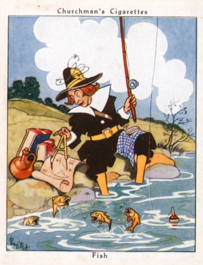 Fisk (farvelitografi) af René Bull