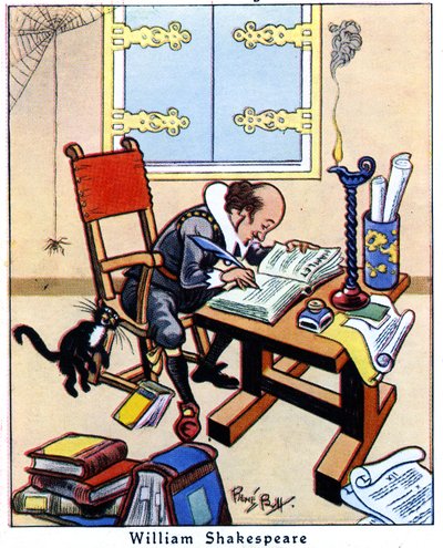 Shakespeare skriver Hamlet, 1936 af René Bull