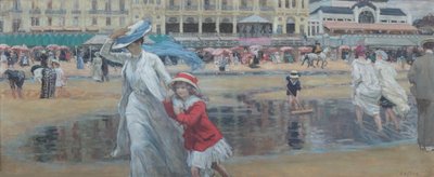 Cabourg Strand, ca. 1910. af René François Xavier Prinet