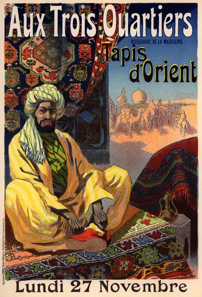 Three Quarters - Orientalsk tæppeplakat, 1890