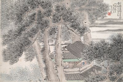 Læsning i Afsondret Pine Studio (Song yin an) af Ren Xun