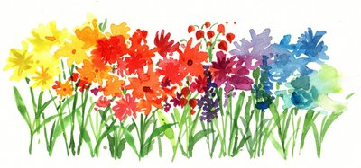Blomster i Regnbuehaven af Renate Holzner