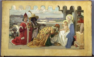 Magiernes tilbedelse, forberedende undersøgelse til kirken Saint-Ferjeux nær Besancon af René François Xavier Prinet