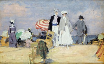 The Beach at High Tide (olie på lærred) af René François Xavier Prinet