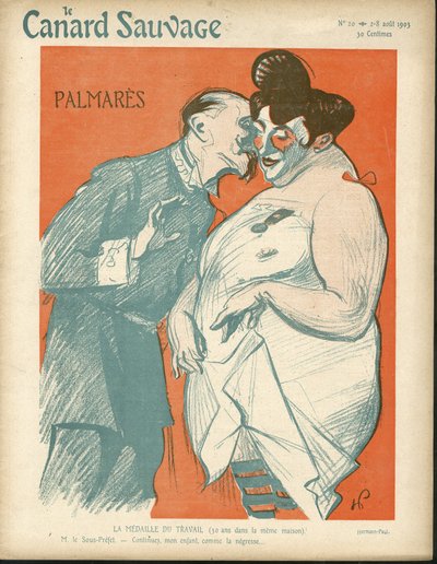 Illustration af Hermann-Paul (1864-1940) til The Wild Duck Cover, nr. 20 af Rene George Hermann Paul