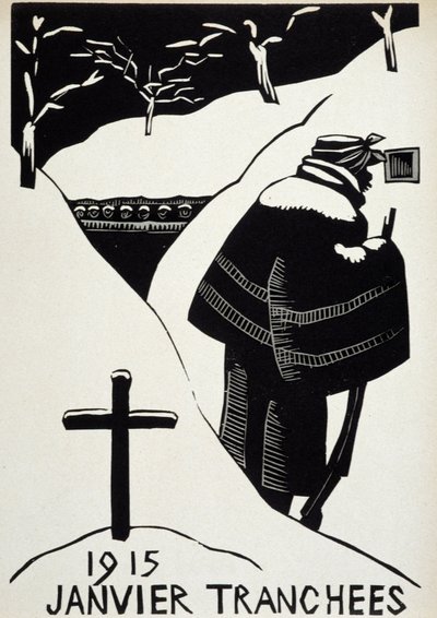 Januar 1915: les skyttegravene - i "" Krigskalender"", ill. af Herman-Paul, Librairie Lutetia, Paris af Rene George Hermann Paul