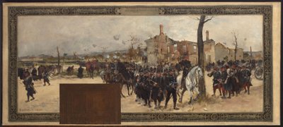 Skitse til præfektens kabinet på rådhuset i Paris: Eksternt forsvar af Rene Joseph Gilbert