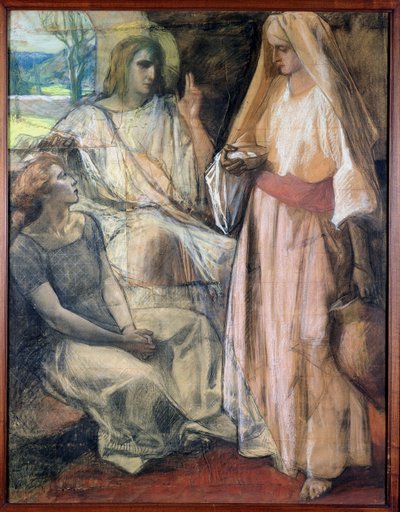 Kristus i Marta og Marias hus, 1924 (pastel på papir) af Rene Marie Castaing