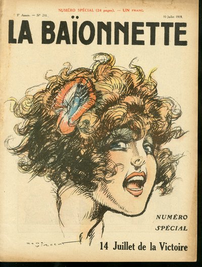 Cover af "La Baionnette", nummer 210, Satirisk i farver af Rene Vincent