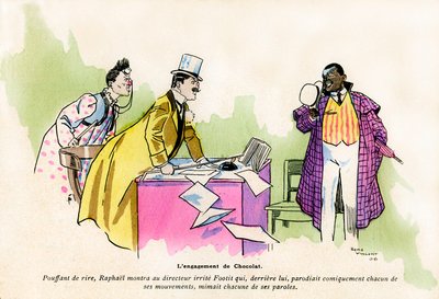 Chocolats engagement af direktøren for Nouveau Cirque de Paris - klovneduoen George Footitt (skrev nogle gange FootIT eller Footitt, hans rigtige navn Tudor Hall, hvid klovn af Rene Vincent