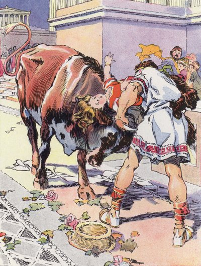 En lille athensk kvinde i århundredet af Pericles (farve litho) af Rene Vincent