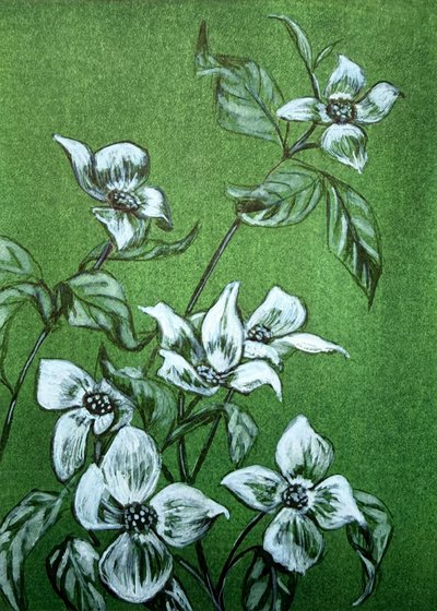 Grønne botaniske blomster af Renee Machan Cottagecore Artist