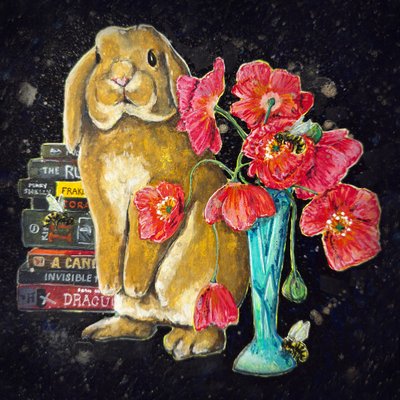 Fantastiske kanin-valmuebøger af Renee Machan Cottagecore Artist