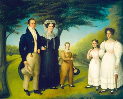 Dr. John Safford og familie, ca. 1830. af Reuben Rowley