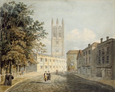 Magdalen College and the Eastern End of the High Street, Oxford, 1795 af Rev Robert Nixon