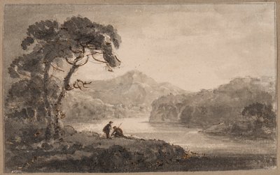 Flodlandskab (pen, pensel og blæk på papir) af Rev. William Gilpin