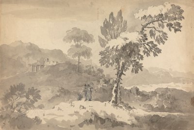 Tre skikkelser i et landskab af Rev. William Gilpin