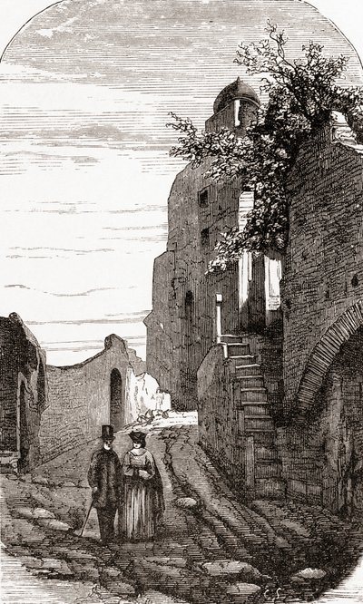 Clivus Victoria på Palatinerhøjen, Rom, Italien i slutningen af det 19. århundrede. Fra Italian Pictures af Rev. Samuel Manning, udgivet ca. 1890. af Reverend Samuel Manning