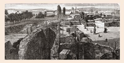 Rester af Bibliotheca i Cæsarernes Palads, Palatinerhøjen, Rom, Italien i slutningen af det 19. århundrede. Fra Italian Pictures af Rev. Samuel Manning, udgivet ca. 1890. af Reverend Samuel Manning