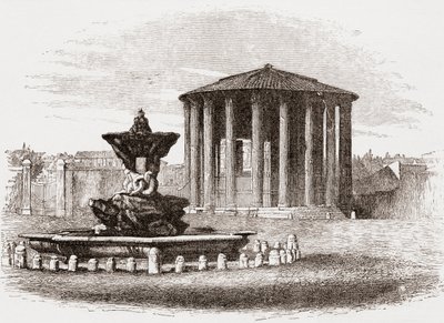 Vesta-templet, Forum Romanum, Rom, Italien i slutningen af det 19. århundrede. Fra Italian Pictures af Rev. Samuel Manning, udgivet ca. 1890. af Reverend Samuel Manning