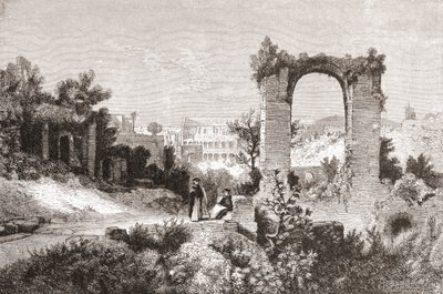 Palatinen fra Aventinerhøjen, Rom, Italien i slutningen af det 19. århundrede. Fra Italian Pictures af Rev. Samuel Manning, udgivet ca. 1890. af Reverend Samuel Manning