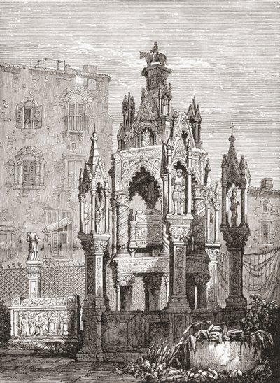 Scaliger-gravene, Verona, Italien i slutningen af det 19. århundrede. Fra Italian Pictures af Rev. Samuel Manning, udgivet ca. 1890. af Reverend Samuel Manning