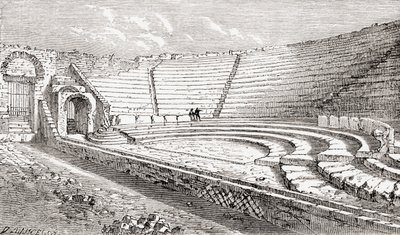 Det lille teater, Pompeji, Napoli, Italien Fra Italian Pictures af Rev. Samuel Manning, udgivet ca. 1890. af Reverend Samuel Manning