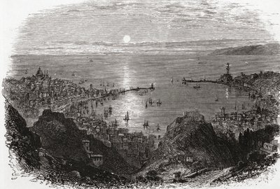 Udsigt over Genova i Norditalien i slutningen af det 19. århundrede. Fra Italian Pictures af Rev. Samuel Manning, udgivet ca. 1890. af Reverend Samuel Manning