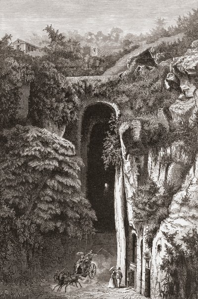 Vergils grav, Napoli, Syditalien i slutningen af det 19. århundrede. Fra Italian Pictures af Rev. Samuel Manning, udgivet ca. 1890. af Reverend Samuel Manning