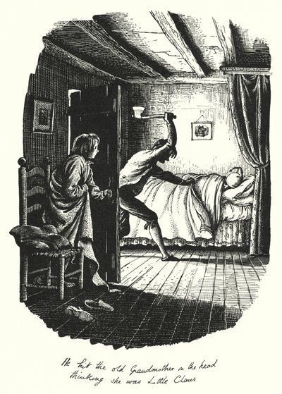 HC Andersen: Den Store Claus Og Lille Claus (litho) af Rex (after) Whistler