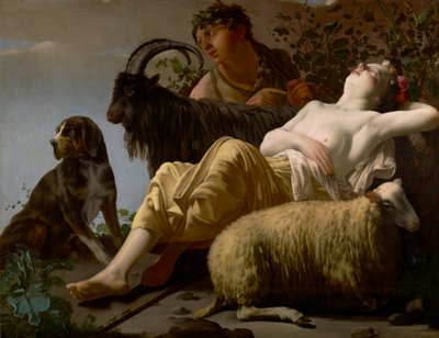 Hyrde og sovende hyrdinde af Reyer Jacobsz van Blommendael