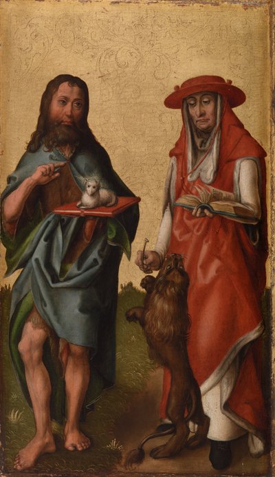 De hellige Johannes Døberen og Hieronymus af Rhenish Master