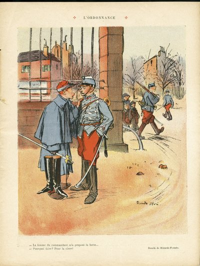 Illustration af Ricardo Flores (1878-1918) i The Rire, 05/06/09 - The Ordinance - Armee, Urban Architecture, Love af Ricardo Flores